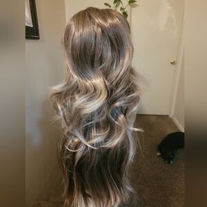 Luxurious Ash Blonde Long Wig
